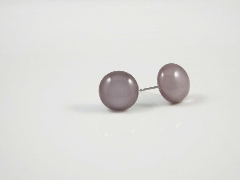琉璃耳環-（圓)Pantone 2635 - 耳環/耳夾 - 玻璃 紫色