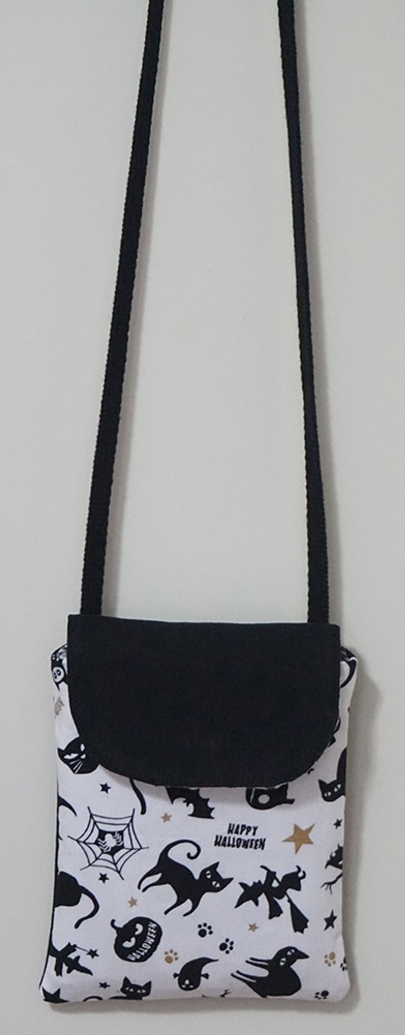 萬聖節側肩小包 - 側背包/斜背包 - 棉．麻 黑色