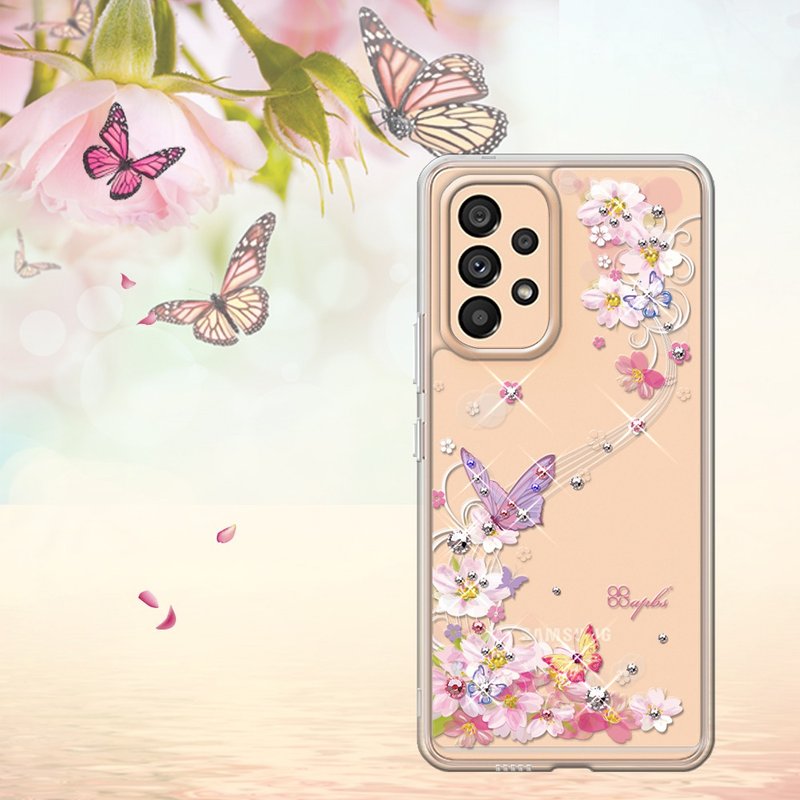 Samsung Galaxy A53 5G 防震雙料水晶彩鑽手機殼-迷蝶香 - 手機殼/手機套 - 其他材質 多色