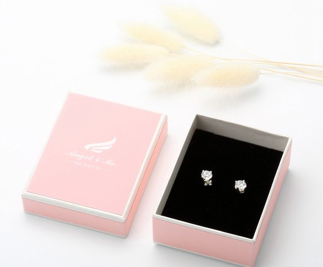 Cute Love Clover s925 sterling silver earrings Birthday Valentine Day gift  - Shop Angel & Me Fine Jewelry Earrings & Clip-ons - Pinkoi