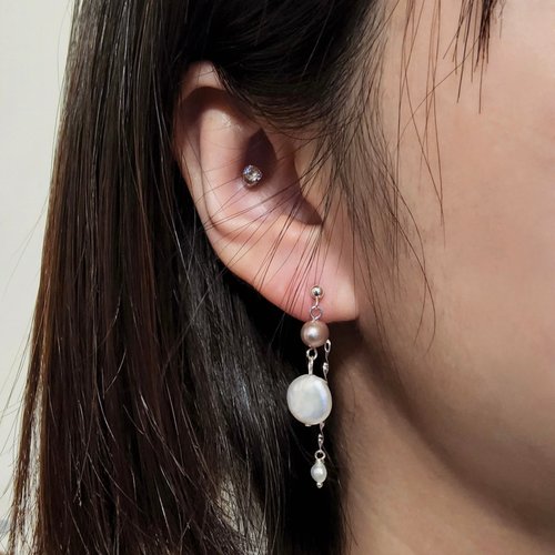 STAR JEWELRY　スタージュエリー　淡水パールピアス　シルバー925 DIAMOND MOONLIGHT PIERCED EARRINGS(2SP0874)SV925 ピアス