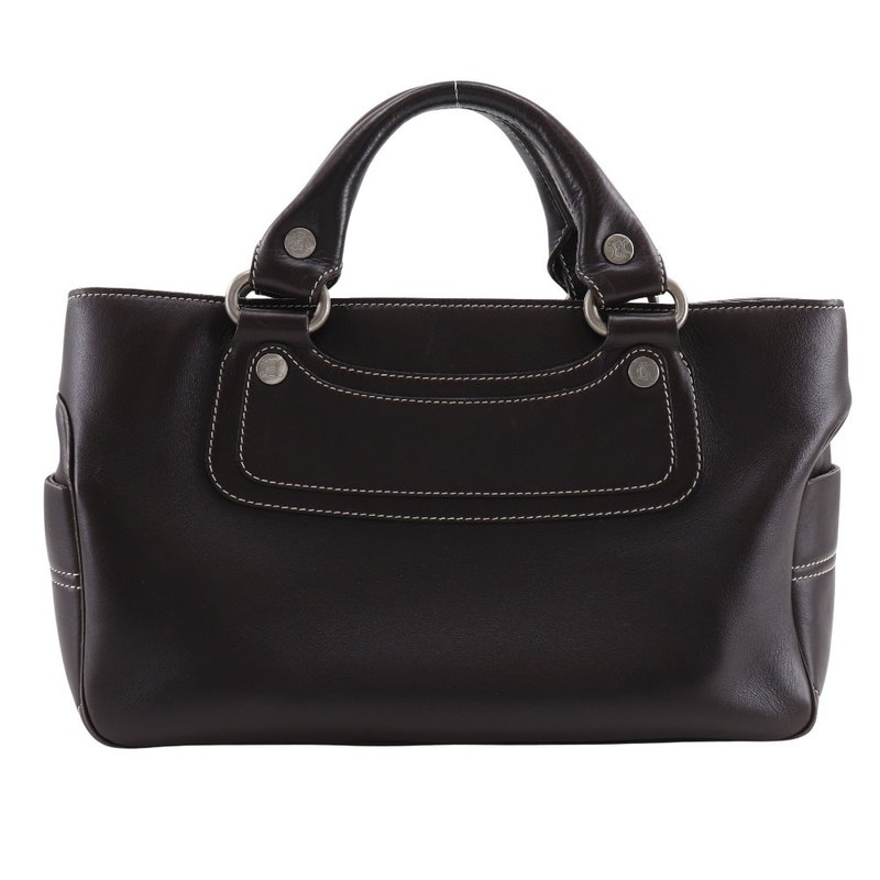 【日本直送】セリーヌ CELINE ブギーバッグ ハンドバッグ レザー 茶 レディース【中古】 - 手提包/手提袋 - 真皮 咖啡色