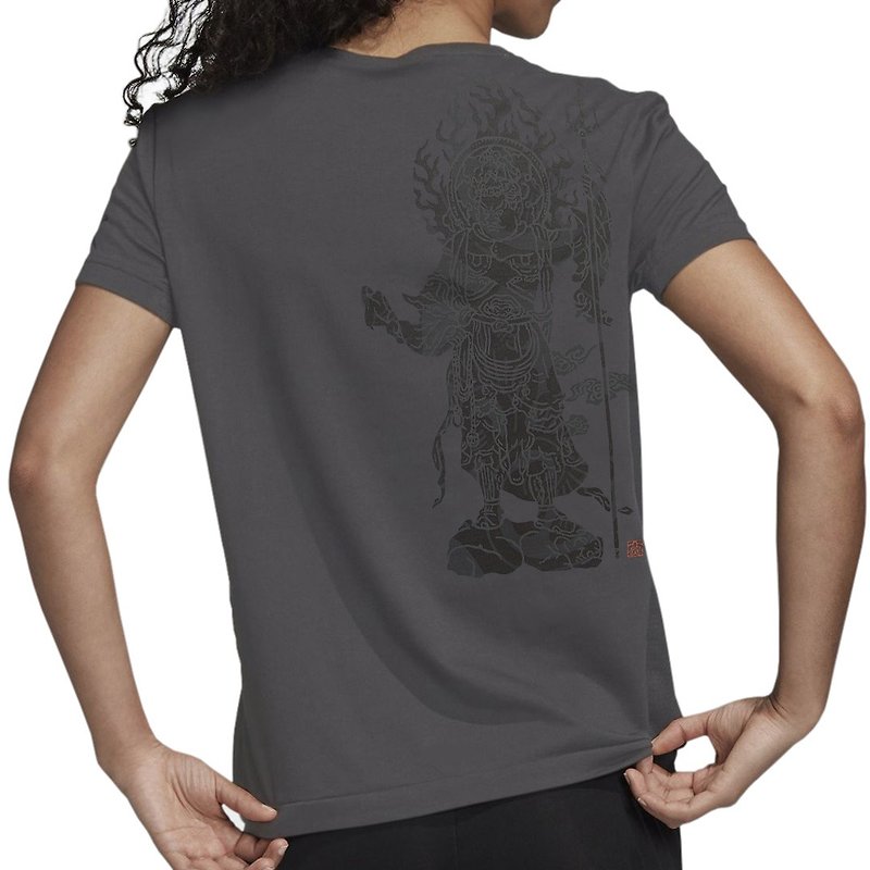 Japanese art T-shirt - Buddhist god Viruudhaka100%Cotton Made in Japan - Women's T-Shirts - Cotton & Hemp Gray