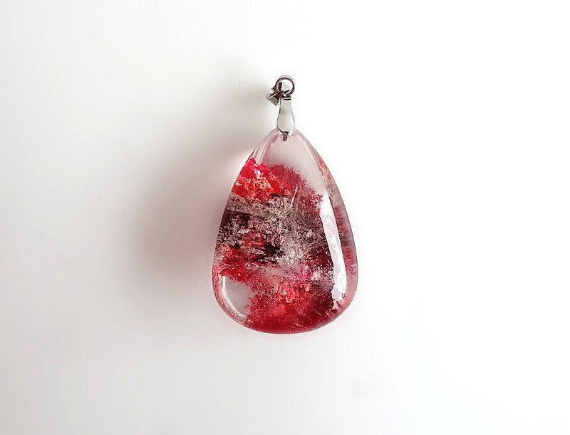 Gemstone ‧ Rose Garden Natural Ore Red Ghost Crystal ‧ Necklace Pendant - Necklaces - Gemstone Red
