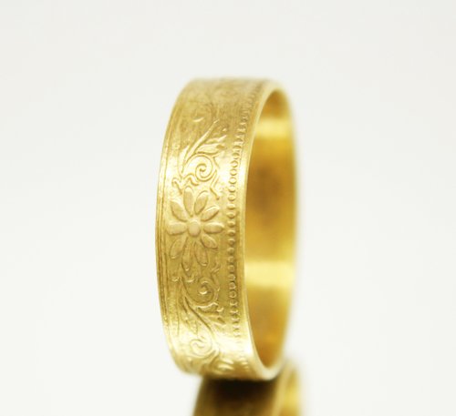 CoinsRingsUkraine Gold Coin Ring Japan 1 Sen 1927-1938 18k gold plated ring coin rings for men