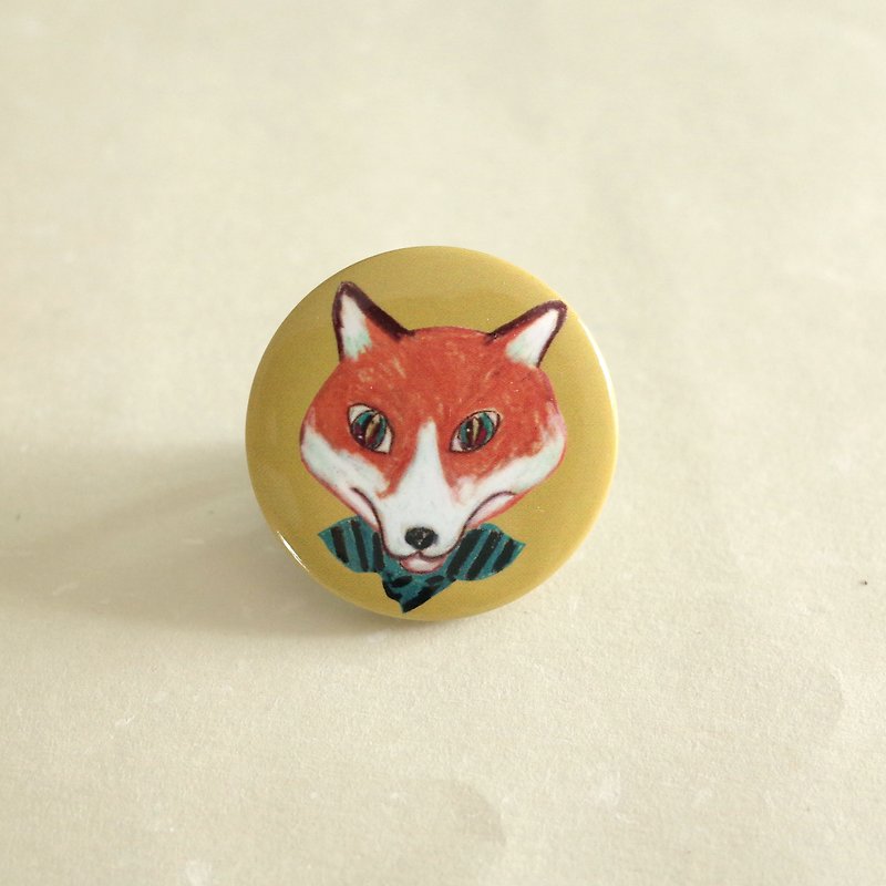 Mustard Little Fox - Little Badge - เข็มกลัด/พิน - พลาสติก สีส้ม
