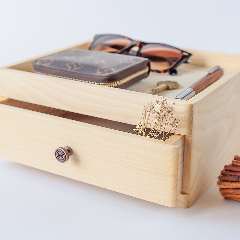 [II]手作りの木製木製の宝石箱カスタマイズされたギフトをポンピングする単一のストレージボックス - 収納用品 - 木製 