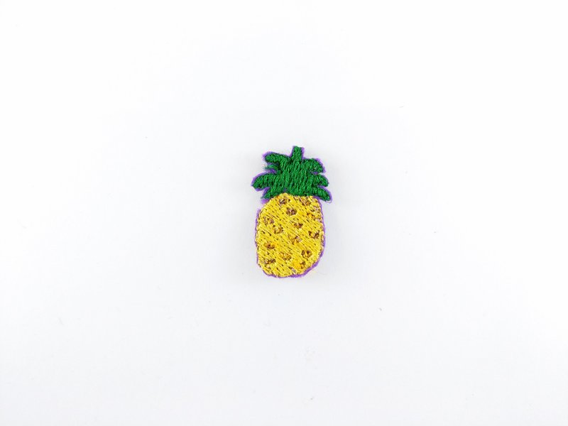 水果-鳳梨 菠蘿 好運旺旺來 刺繡 燙片貼布 補丁 燙布片 衣服夾克 - 其他 - 其他材質 橘色