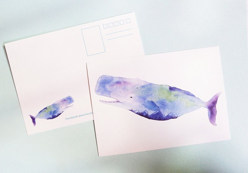 Sperm Whale postcard - การ์ด/โปสการ์ด - กระดาษ หลากหลายสี