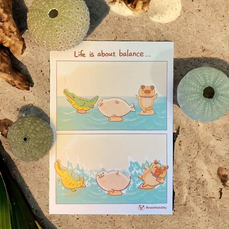 Animals postcards - Life is about balance - การ์ด/โปสการ์ด - กระดาษ 