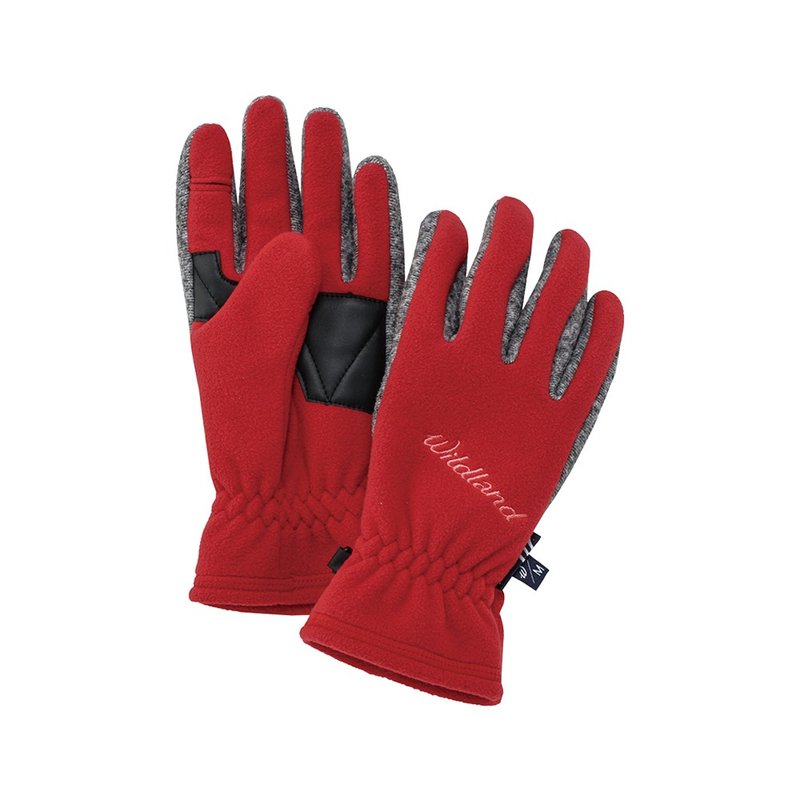 【Wildland Wilderness】Windproof Warm Flip Finger Gloves Neutral Red W2011-08 - ถุงมือ - เส้นใยสังเคราะห์ สีแดง