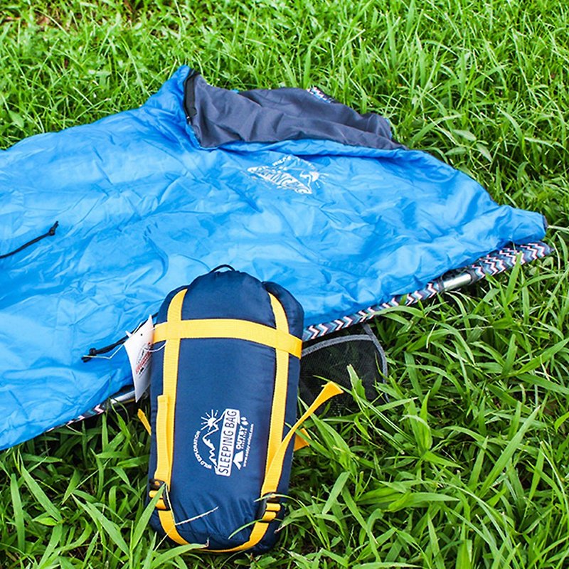 Four seasons universal extremely light and warm portable camping sleeping bag (two colors optional) - ชุดเดินป่า - ไฟเบอร์อื่นๆ สีน้ำเงิน