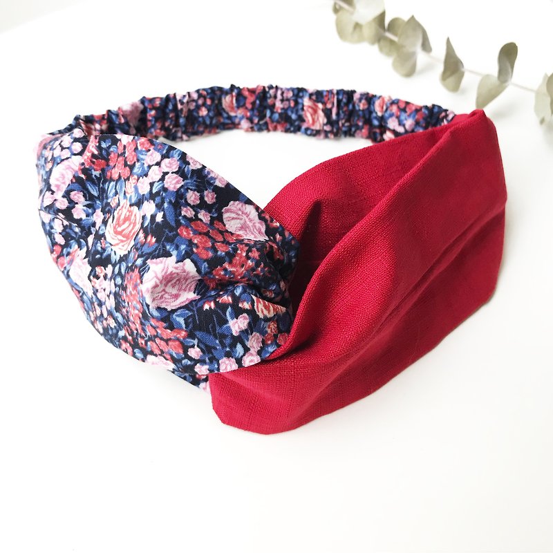 With - wild rose cross hair band - Headbands - Cotton & Hemp Multicolor