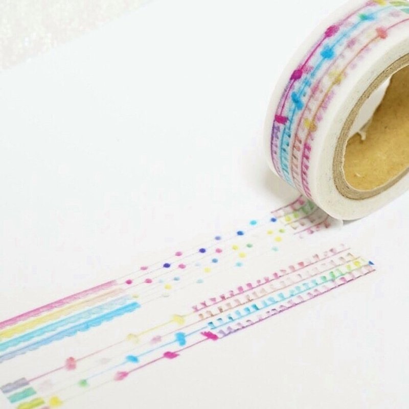 マスキングテープ【RainbowSilkyarn 02】 - 紙膠帶/和紙/PET - 紙 多色
