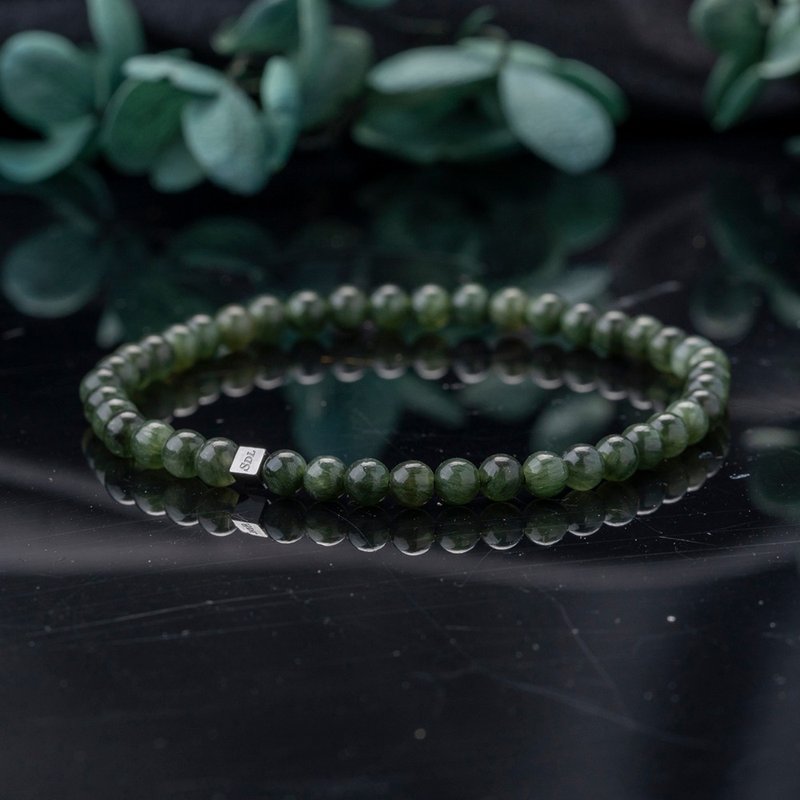 D11402 Green Hair Crystal | Natural Energy Bracelet | 4-5mm - สร้อยข้อมือ - คริสตัล สีเขียว