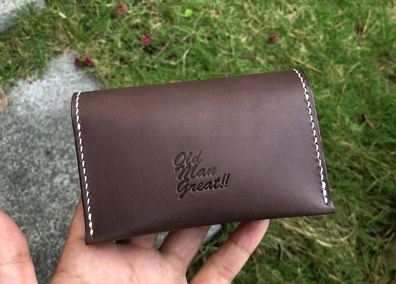 Half-fold business card cover vegetable tanned leather - Card Holders & Cases - Genuine Leather 