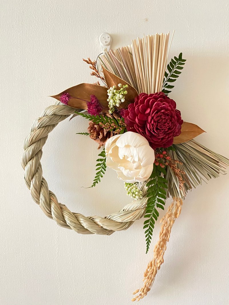 注連繩.新年賀禮.新年裝飾.居家擺飾.喜氣.過年.掛飾.新春 - 乾燥花/永生花 - 植物．花 紅色