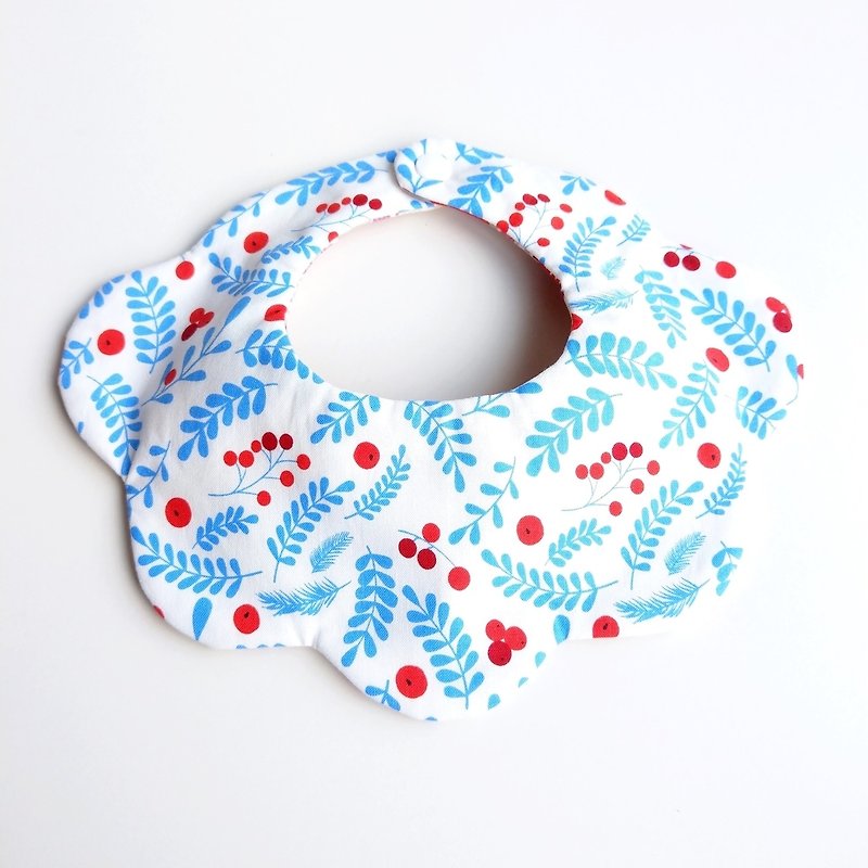 Eight-layer yarn cloud flower pocket (芋粉紫红郁金 x British blue red fruit) - Bibs - Cotton & Hemp 