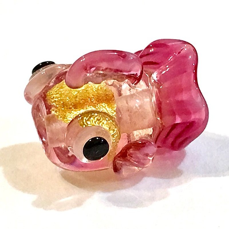 ピンクガラス金の魚（シングル） - その他 - ガラス ピンク