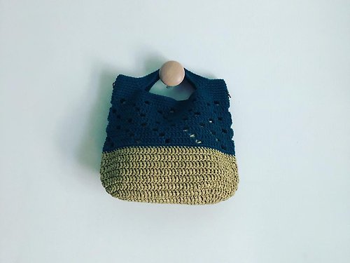 Lei’s knitting 綠色系手提/側背2用包