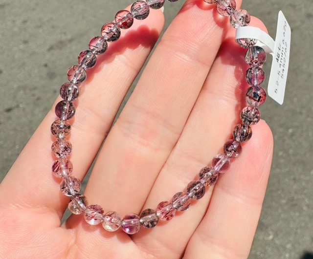 ☆極美限定品★天然七彩石花瓶B87U8/234U05D 天然精品毒液彼岸花透彩超七水晶5mm6.62g三輪骨幹高頻水晶晶玉