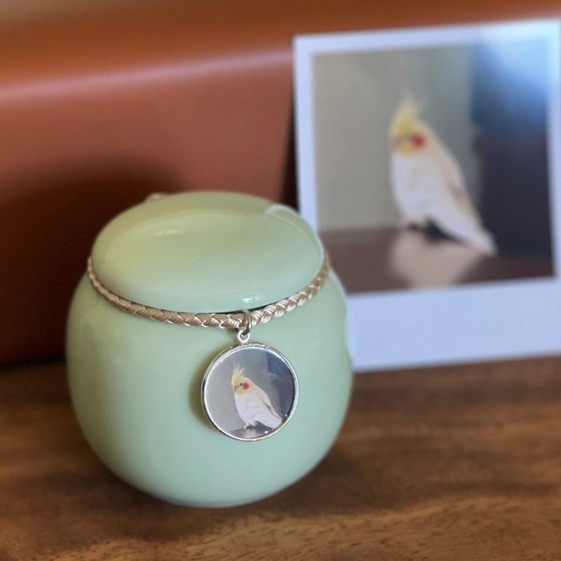 [Customized] Pet urn | Pet photo/name/anniversary | Simple and elegant prayer - light green - Other - Pottery Green