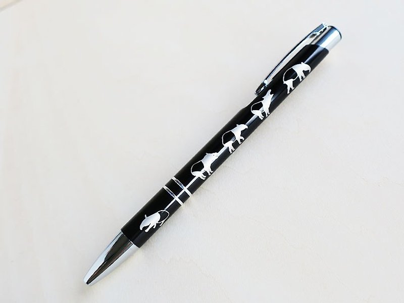 マレーバクだらけの ボールペン　ブラック Gift wrapping Christmas Gift - その他のペン - その他の素材 ブラック