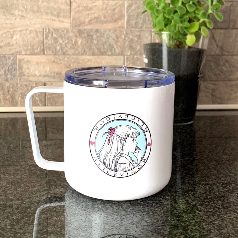 愛麗絲保溫馬克杯 350ml - 咖啡杯 - 不鏽鋼 白色