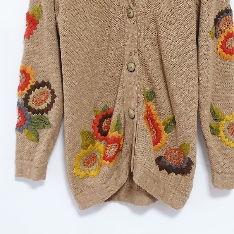 │Slowly│ vintage sweater coat 24│vintage. Retro. Literature. - เสื้อแจ็คเก็ต - เส้นใยสังเคราะห์ หลากหลายสี