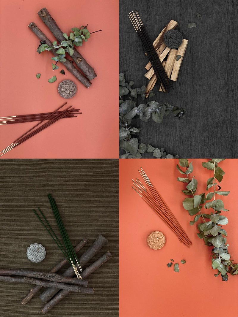 Festive Mooncake Incense & Holder (4 Colour Full Set) - น้ำหอม - น้ำมันหอม หลากหลายสี