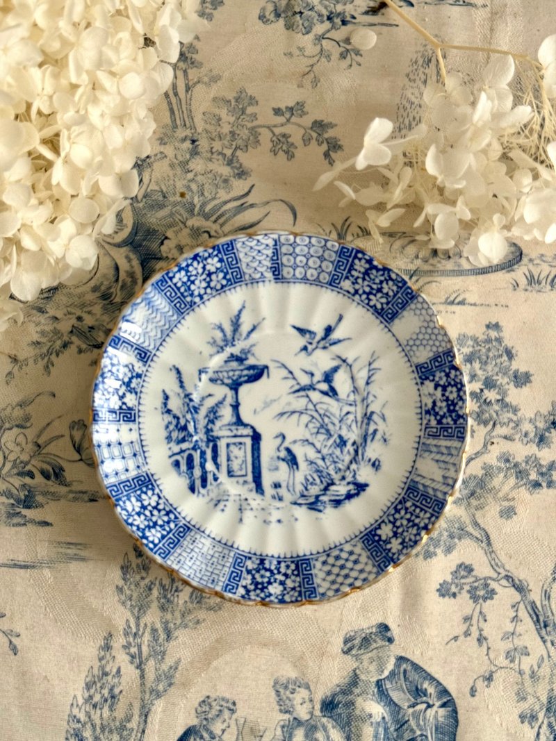 40513-Charming French antique small dish - จานและถาด - เครื่องลายคราม 