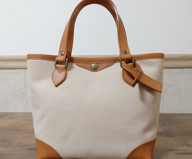 Leather and canvas tote bag LC-S Arch - Shop braveryfield Handbags