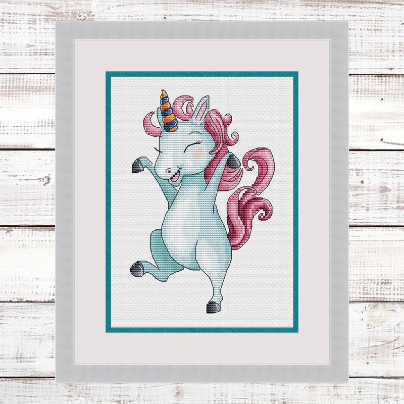 Unicorn embroidery pattern PDF, Rainbow cross stitch unicorn pattern - 手工藝教學/工具書 - 其他材質 