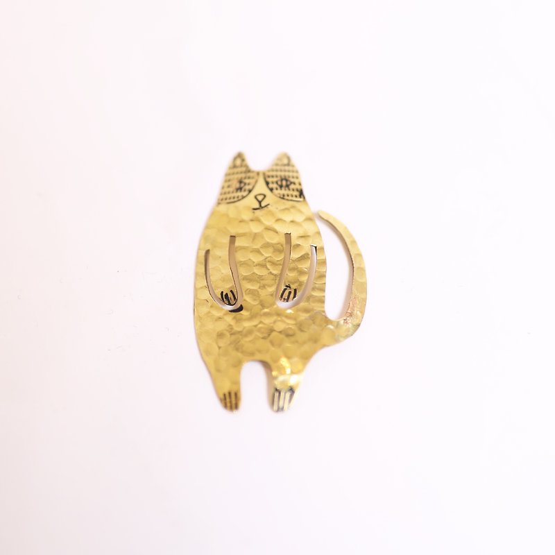 怠惰な猫 ブックマーク-フェアトレード - しおり - 金属 ゴールド
