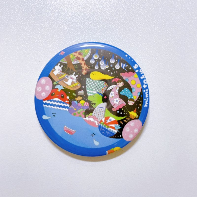 mimitofu's planet big round badge alien size 4 black - เข็มกลัด - สแตนเลส หลากหลายสี