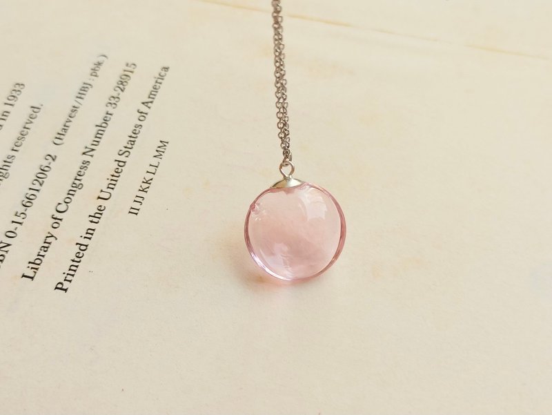 oblate glass diffuser necklace - สร้อยคอ - กระจกลาย หลากหลายสี