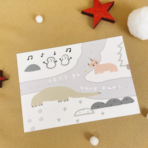 Macaron TOE 馬卡龍腳趾 新款聖誕明信片 LET'S GO HAVE FUN