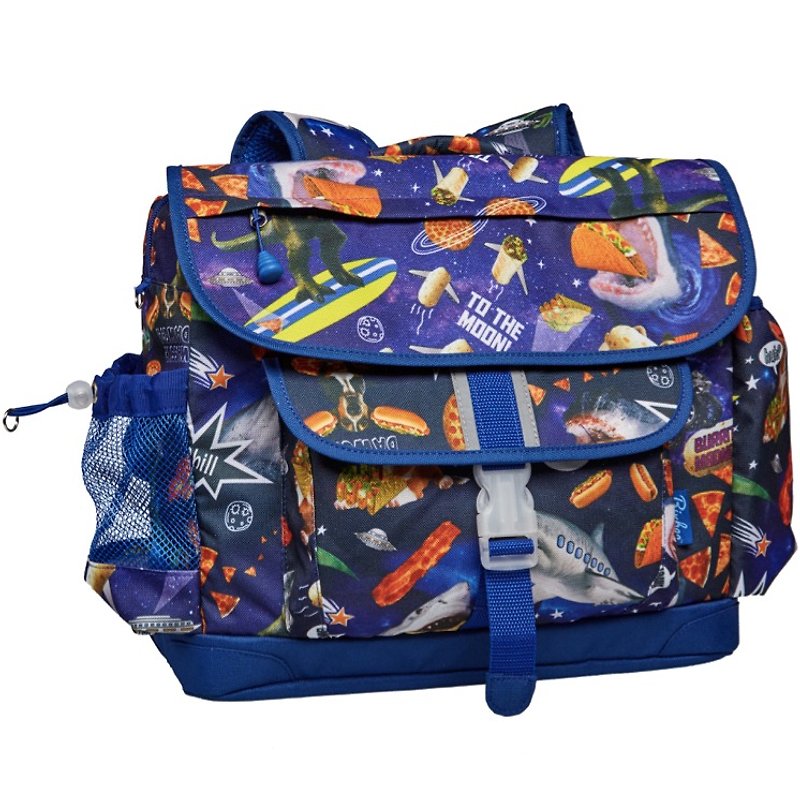 美國Bixbee彩印系列-太空漫遊中童輕量舒壓背/書包 - 背囊/背包 - 聚酯纖維 藍色