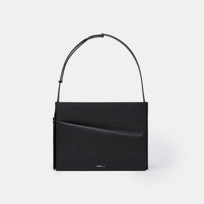 dashbrand DA33 Rumple - Black (Leather Handbag) Shoulder Bag Minimal Bag - 手提包/手提袋 - 真皮 黑色