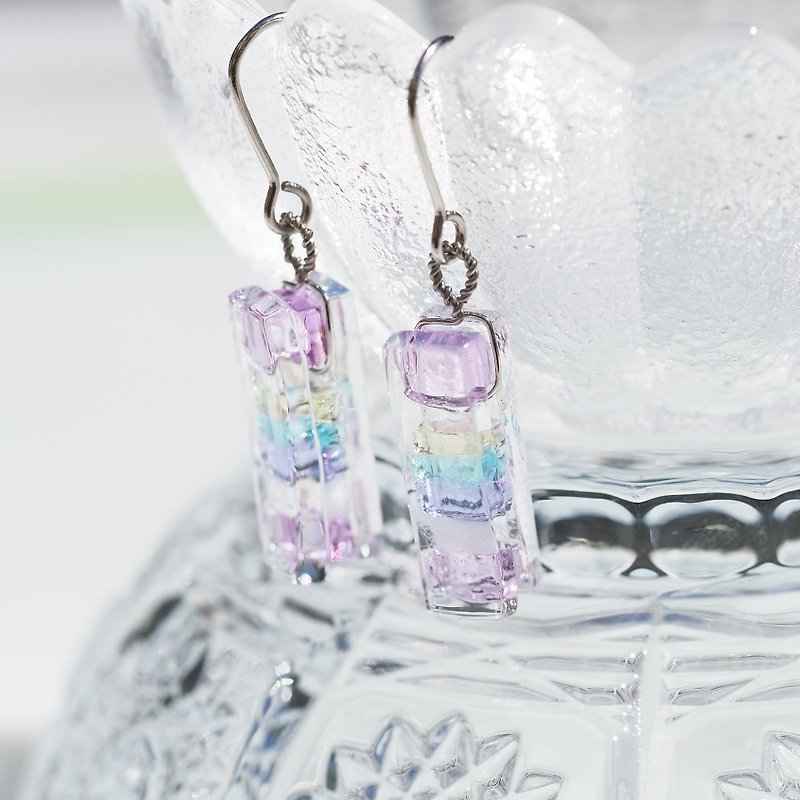 Fragrant Glass (Kaoru [Sakura Pastel]) Aroma Earrings/ Clip-On [You can choose metal fittings] [Made to order]