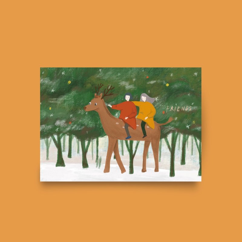 快速出貨聖誕卡 FRIENDS 手繪聖誕卡片 - 卡片/明信片 - 紙 