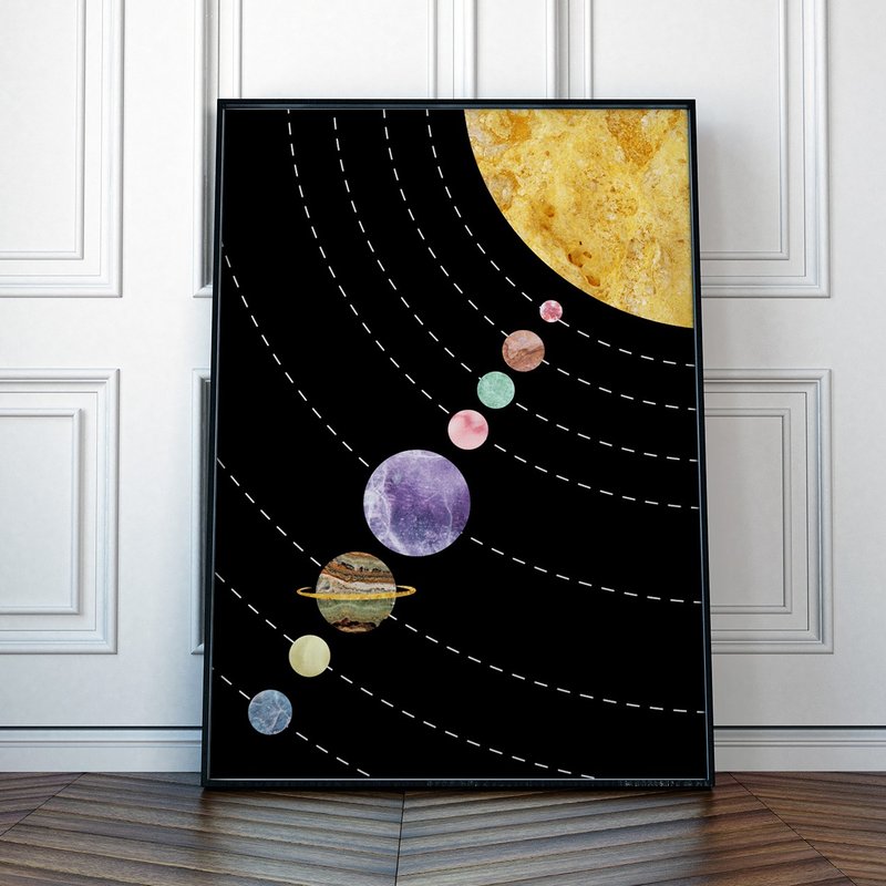 Astronomic Poster with Solar System Planets Wall Art - 壁貼/牆壁裝飾 - 紙 