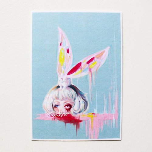 AliceHobbey Illustration Alice Hobbey 奇幻少女兔子系列 雙面插畫明信片 Postcard