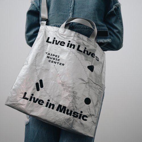 臺北流行音樂中心 北流托特包 Live in Lives, Live in Music. | 銀色
