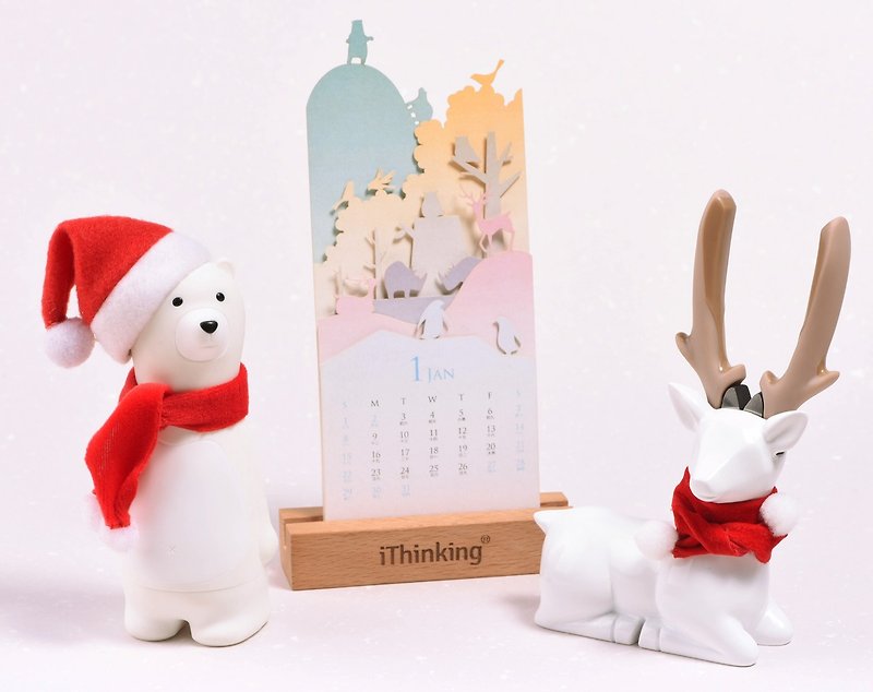 【歡樂聖誕趴】白熊熊+鉗鉗臥鹿 組合款 - 擺飾/家飾品 - 塑膠 