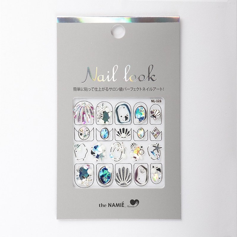 【DIY Nail Art】Nail Look Nail Art Decorative Art Sticker Silver Shell - ยาทาเล็บ - กระดาษ สีเงิน