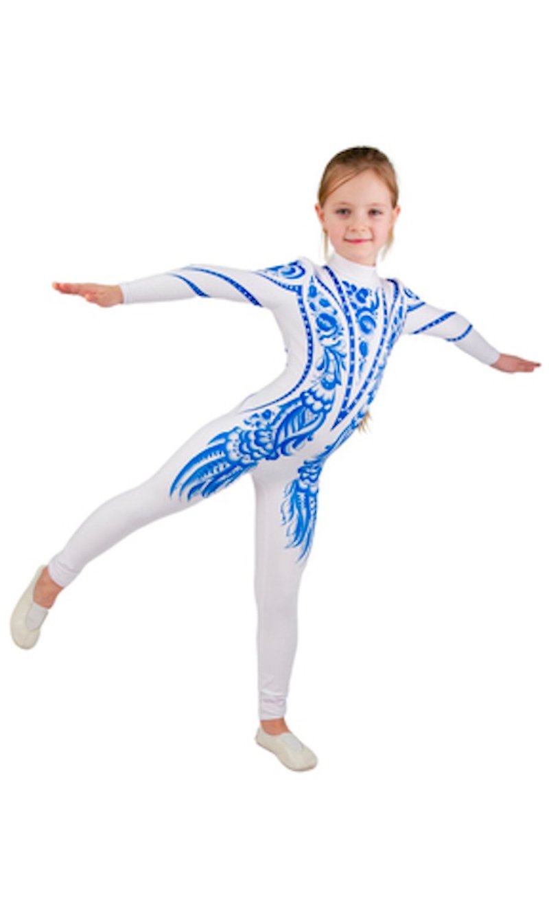 Figure skating costume Gzhel for girls and boys Gymnastic leotard