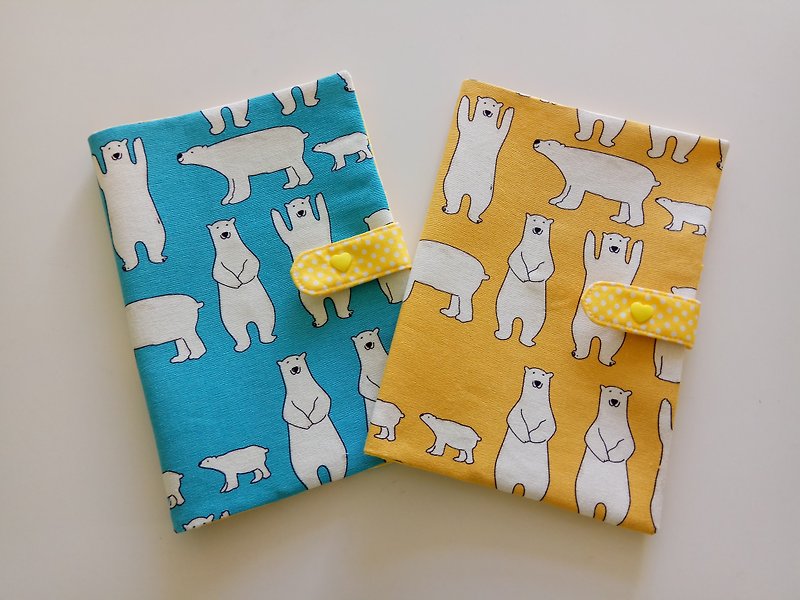 Yellow / blue polar bear beauty gift baby manual set baby book cloth book clothing 1 into - ผ้ากันเปื้อน - ผ้าฝ้าย/ผ้าลินิน หลากหลายสี