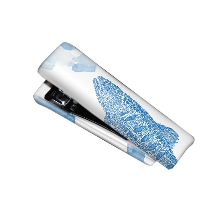 台灣原生物種－陶瓷釘書機~ 【櫻花鉤吻鮭】 - 釘書機 - 瓷 藍色
