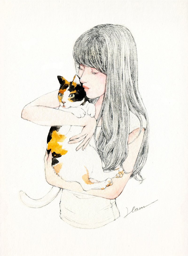 Atelier Hanu Customized Watercolor Portraits Customized Portrait Painting + Pet Painting